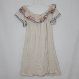 Chelsea & Violet Small Cream‎ Ruffle Mini Dress